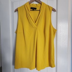 Eloquii NWOT yellow v neck sleeveless blouse size 18/20
